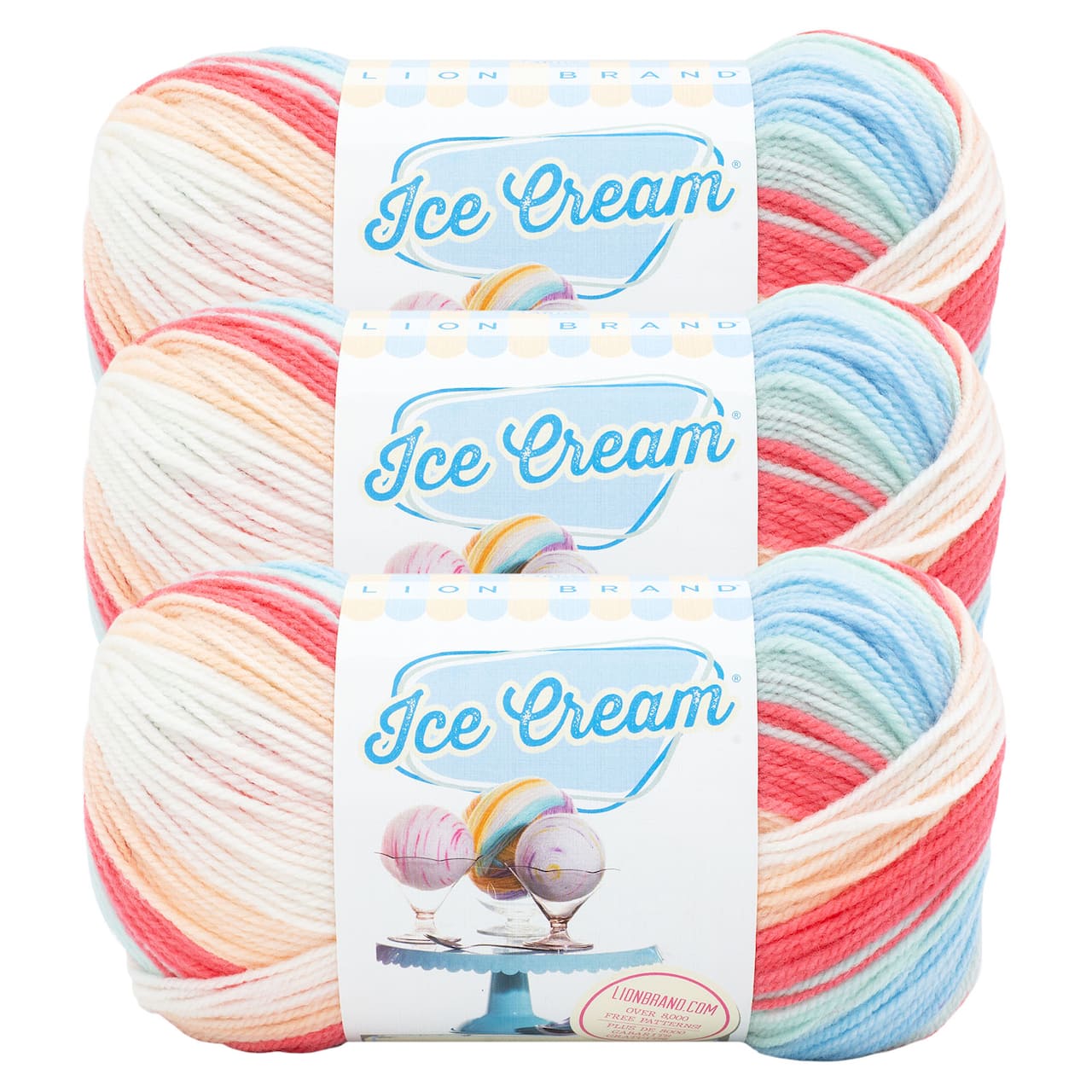 3 Pack Lion Brand® Ice Cream® Yarn